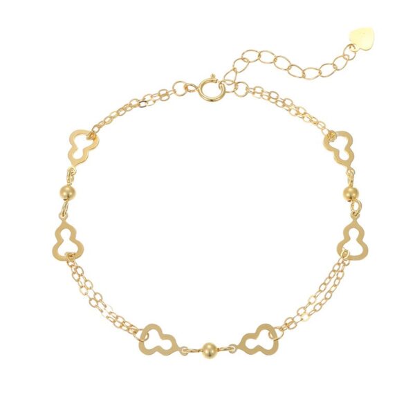 Golden Hollow Gourd Charm Bracelet
