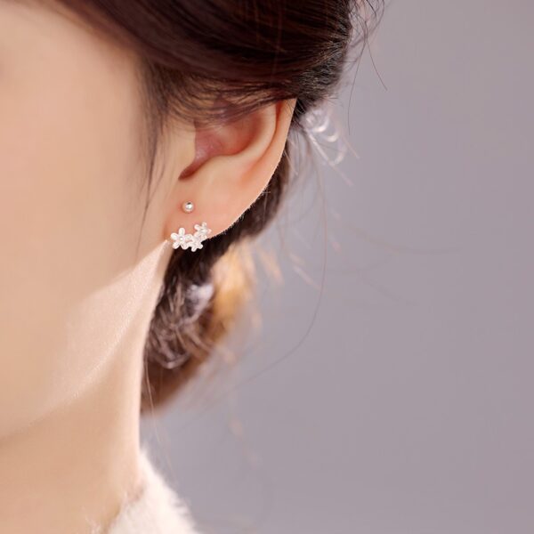Triple Bloom Screw Hook Earrings - Image 2